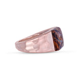 Red Pietersite Stone Signet Ring in 14K Rose Gold Plated Sterling Silver