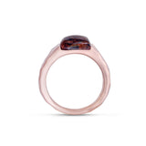 Red Pietersite Stone Signet Ring in 14K Rose Gold Plated Sterling Silver