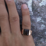 Red Pietersite Stone Signet Ring in 14K Rose Gold Plated Sterling Silver
