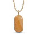 Yellow Lace Agate Tag in 14K Yellow Gold Plated Sterling Silver