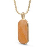 Yellow Lace Agate Tag in 14K Yellow Gold Plated Sterling Silver