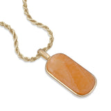 Yellow Lace Agate Tag in 14K Yellow Gold Plated Sterling Silver
