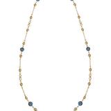 Summer Nights Turquoise Layered Necklace in 14K Yellow Gold Plated Sterling Silver