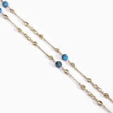 Summer Nights Turquoise Layered Necklace in 14K Yellow Gold Plated Sterling Silver