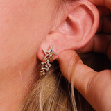 Starburst Diamond Ear Climbers in 14K Yellow Gold Vermeil on Sterling Silver