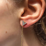 Rise & Grind Triangle Diamond Drop Earrings in 14K Yellow Gold Vermeil on Sterling Silver