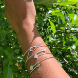 One Way Arrow Adjustable Diamond Bangle in Sterling Silver