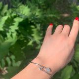 Raindrop Adjustable Diamond Bangle in Sterling Silver