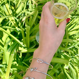 Raindrop Adjustable Diamond Bangle in Sterling Silver