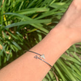 Skyscraper Triangle Roof Adjustable Diamond Bangle in Sterling Silver