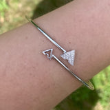 Skyscraper Triangle Roof Adjustable Diamond Bangle in Sterling Silver