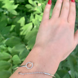 Roundabout Circle Adjustable Diamond Cuff in Sterling Silver
