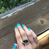 Drama Queen Oval Diamond Mosaic Ring in 14K Yellow Gold Plated Sterling Silver