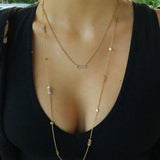 Traffic Light Layered Diamond Necklace in 14K Yellow Gold Vermeil on Sterling Silver