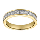 Helix 14K Gold Round Diamond Studded Band Ring - 1.04cts