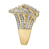 Marina 14K Gold Round Diamond Studded Dome Ring - 0.84cts