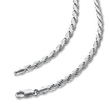 Nero Flat Oval Rope Chain Necklace 925 Silver