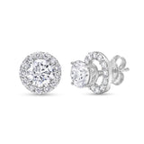 Iris 0.50 ct Lab-Grown Diamond Halo Earring Jackets in 14K White Gold