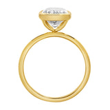 Novae 2.5CT Cushion Cut Bezel Lab Diamond Engagement Ring 14K Yellow Gold
