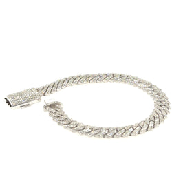 Diamond Link Cuban Bracelet Natural Diamonds (3.50 Cttw) in 10k White Gold