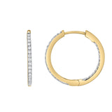 Everbloom Sleek Inside Out Diamond Set Hoop Earrings in 14K Yellow Gold