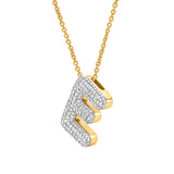 Big Bubble 0.5 ct Diamond Initial Necklace in 14K Yellow Gold, Letter E