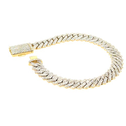 Diamond Link Cuban Bracelet Natural Diamonds (4.75 Cttw) in 10k Yellow Gold