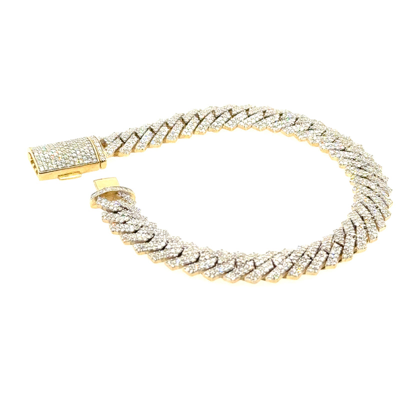 Diamond Link Cuban Bracelet Natural Diamonds (5.35 Cttw) in 10k Yellow Gold