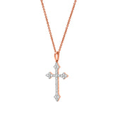 Lumina 0.33 ct Diamond Cross Necklace in 14K Rose Gold