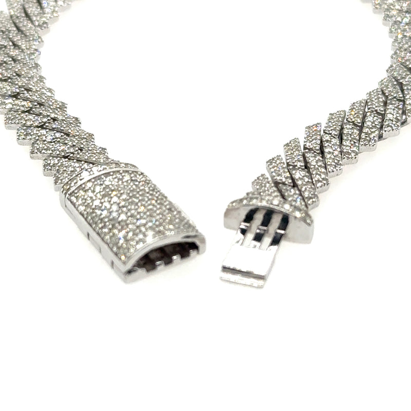 Diamond Link Cuban Bracelet Natural Diamonds (3.50 Cttw) in 10k White Gold