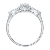 Florayne 0.35 Ct 14K White Gold Diamond Leaf Halo Ring