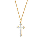 Lumina 0.33 ct Diamond Cross Necklace in 14K Yellow Gold