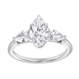Fallon 2CT Marquise & Pear Three Stone Lab Diamond Ring 14K White Gold