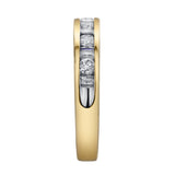 Amber 14K Gold Round Diamond Studded Stackable Band Ring - 0.68cts