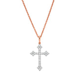 Lumina 0.33 ct Diamond Cross Necklace in 14K Rose Gold