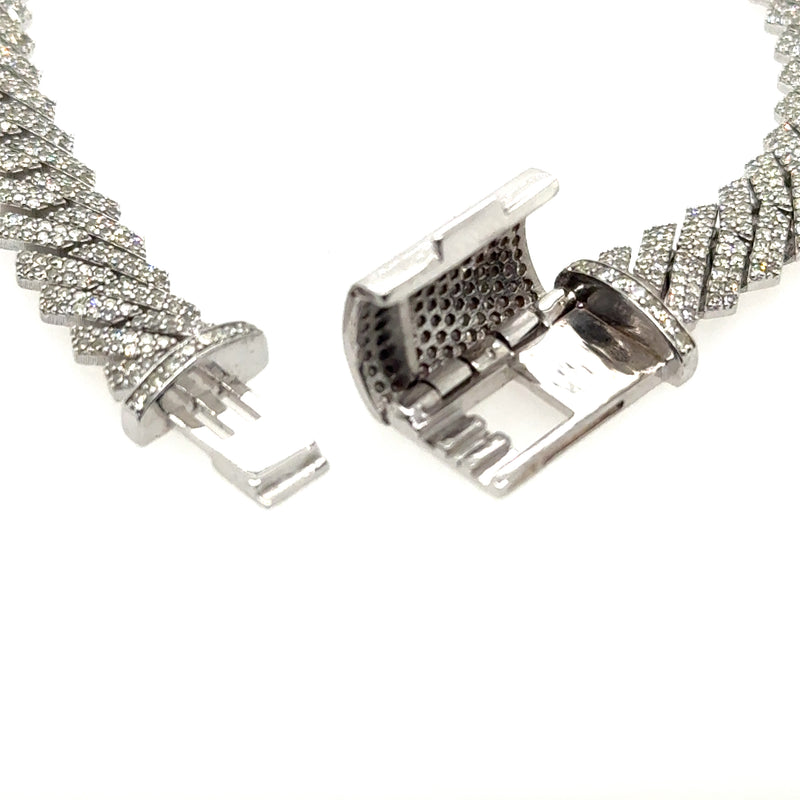 Diamond Link Cuban Bracelet Natural Diamonds (3.50 Cttw) in 10k White Gold