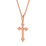 Lumina 0.15 ct Diamond Cross Necklace in 14K Rose Gold