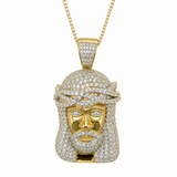Guiding Light 10K Gold 1.4 Ct Diamond Jesus Pendant
