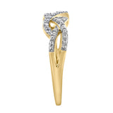 Solace 14K Gold Round Diamond Studded Infinity Ring - 0.21cts