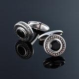 Shogun 1.60CT Octagon Black Spinel Cufflinks 925 Silver
