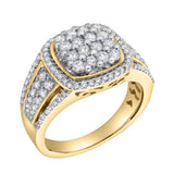 Amelia 14K Gold Round Diamond Studded Signet Ring - 1.02