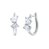 Saela 14K White Gold Lab Grown Diamond Huggies - 1.5 Ct