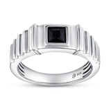 Arashi 0.7CT Princess Cut Black Spinel Ring 925 Silver