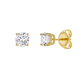 Valeria 2 Ct TW Lab Grown Non Certified Round Diamond Studs 14K Yellow Gold Earrings