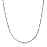 Nero Flat Oval Rope Chain Necklace 925 Silver