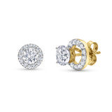 Valeria 1–1.35 Ct. T.W. Lab-Grown Diamond Studs & Iris Halo Jackets in 14K Yellow Gold