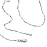 Kiyoshi Mirror Twist Bar Chain Necklace 925 Silver