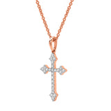 Lumina 0.15 ct Diamond Cross Necklace in 14K Rose Gold