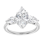 Fallon 3CT Marquise & Pear Three Stone Lab Diamond Ring 14K White Gold