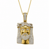 Divine Radiance 10K Gold 0.9 Ct Diamond Jesus Pendant